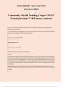 Community Health Nursing Chapter 28 MC Exam Questions With Correct Answers