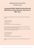 Community/Public Health Nursing-Final and HESI Prep: Practice Questions And Answers 100% Pass.