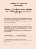 Chapter 5 Strategies for Success in College and Life. Exam Questions And Answers 100% Pass