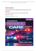 TEST BANK Paramedic Care: Principles and Practice, Volume 1 6th Edition / BEST STUDYGUIDE / LATEST GUIDE 2024