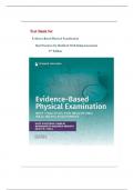 Test Bank for Evidence-Based Physical Examination Best Practices for Health & Well-Being Assessment 2nd Edition|9780826155320 ||Complete A+ Guide