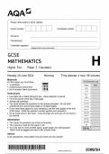 2024 AQA GCSE MATHEMATICS PAPER 3 8300/3H HIGHER TIER (CALCULATOR)