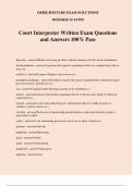 Court Interpreter Written Exam Questions and Answers 100% Pass