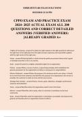 CPPO EXAM AND PRACTICE EXAM 2024- 2025 ACTUAL EXAM ALL 200 QUESTIONS AND CORRECT DETAILED ANSWERS (VERIFIED ANSWERS) |ALREADY GRADED A+