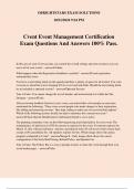 Cvent Event Management Certification Exam Questions And Answers 100% Pass.