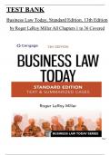 Test Bank for Business Law Today, Standard: Text & Summarized Cases 13th Edition by Roger LeRoy Miller, All 1-36 Chapters Covered ,Latest Edition, ISBN:9780357634851