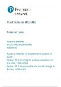 Pearson Edexcel A Level HISTORY paper 39 (9hiO-39) June 2024 Final Mark Scheme