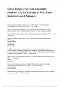 Cisco CCNA CyberOps Associate (Version 1.0) All Modules & Final Exam Questions And Answers