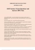 EMT Section 1 Exam Questions And Answers 100% Pass