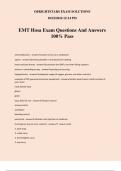 EMT Hosa Exam Questions And Answers 100% Pass