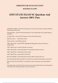 EMT STATE EXAM NC Questions And Answers 100% Pass