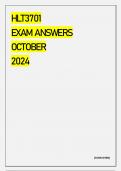 HLT3701  EXAM ANSWERS OCTOBER 2024