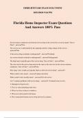 Florida Home Inspector Exam Questions And Answers 100% Pass