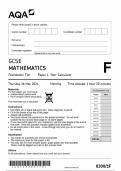 AQA GCSE MATHEMATICS PAPER 1 83001F FOUNDATION TIER 2024 Non calculator