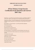 FiTour Primary Group Exercise Certification Exam Questions and Answers 100% Pass