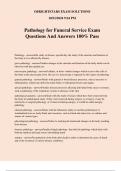 Pathology for Funeral Service Exam Questions And Answers 100% Pass