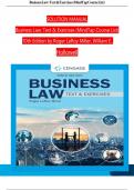 Solution Manual For Business Law: Text & Exercises, 10th Edition by Roger LeRoy Miller, William E. Hollowell, Verified Chapters 1 - 43, Complete Newest Version