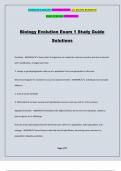 Biology Evolution Exam 1 Study Guide Solutions