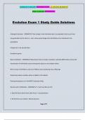 Evolution Exam 1 Study Guide Solutions