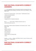 NUR 310 FINAL EXAM WITH CORRECT ANSWERS.