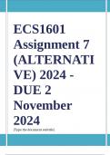 ECS1601 Assessment 7 - Alternative 2024 – DUE 2 November 2024 ;100 % TRUSTED workings, Expert Solved, Explanations and Solutions