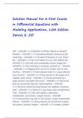 Solution Manual For A First Course in Differential Equations with Modeling Applications, 12th Edition Dennis G. Zill