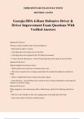 Georgia DDA 6-Hour Defensive Driver & Driver Improvement Exam Questions With Verified Answers