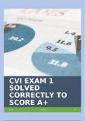 CVI EXAM 1 SOLVED CORRECTLY TO SCORE A+