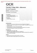 Actual 2024 OCR GCE Geography H081/01: Landscape and place AS Level Merged QuestionPaper + Mark Scheme + Map + Resource Booklet