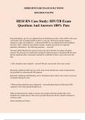 HESI RN Case Study: HIV/TB Exam Questions And Answers 100% Pass