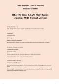 HED 400 Final EXAM Study Guide Questions With Correct Answers