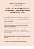 HFMA's CSAF 2024, Certified Specialist Accounting and Finance. Exam Questions and Answers 100% Pass