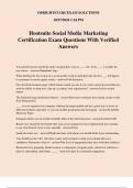 Hootsuite Social Media Marketing Certification Exam Questions With Verified Answers