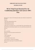 HVAC Final Exam Electrical For Air Conditioning Questions And Answers 100% Pass