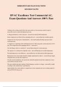 HVAC Excellence Test Commercial AC. Exam Questions And Answers 100% Pass