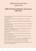 ISDS 4111 Exam 2 Questions And Answers 100% Pass.