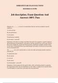 Job description. Exam Questions And Answers 100% Pass