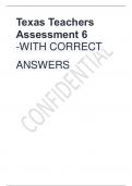 Texas Teachers Assessment 6 -WITH CORRECT ANSWERS