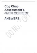 Cog Chap Assessment 6 -WITH CORRECT ANSWERS