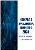 HRM2604 Assignment 5 Semester 2 2024 | Due 29 October 2024