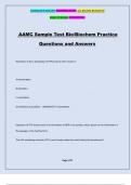 AAMC Sample Test Bio/Biochem Practice Questions and Answers