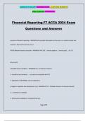 Financial Reporting F7 ACCA 2024 Exam Questions and Answers