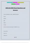 ACCA AA 2024 Exam Questions and Answers