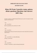 Kines 101 Exam 2 (practice exams, quizzes, clicker questions) Questions And Answers 100% Pass