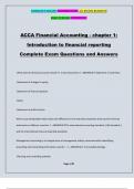 ACCA Financial Accounting - chapter 1: Introduction to financial reporting Complete Exam Questions and Answers