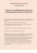 Manager of Landfill Operations Study Set Exam Questions And Answers 100% Pass.