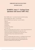 MARPOL Annex 5 – Garbage Exam Questions And Answers 100% Pass.