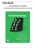 Test Bank for Social Psychology 11th Edition by Aronson; Wilson; Sommers; Page-Gould & Lewis All 1-13 Chapters Covered ,Latest Edition, ISBN:9780137633647