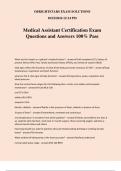 Medical Assistant Certification Exam Questions and Answers 100% Pass