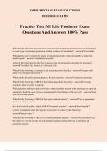 Practice Test MI Life Producer Exam Questions And Answers 100% Pass